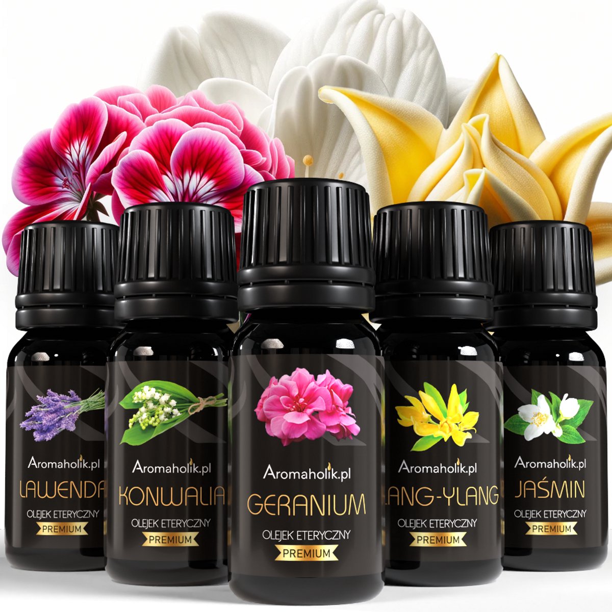 Aromaholik - Zestaw Ekologiczne Eteryczne Olejki - Kwiatowy XL - 50ml