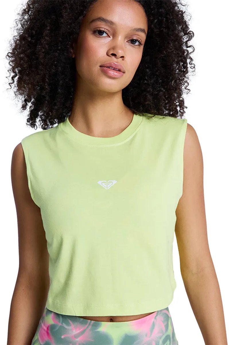 Roxy Essential Energy Boxy Top Zonder Mouwen M Vrouw Groen