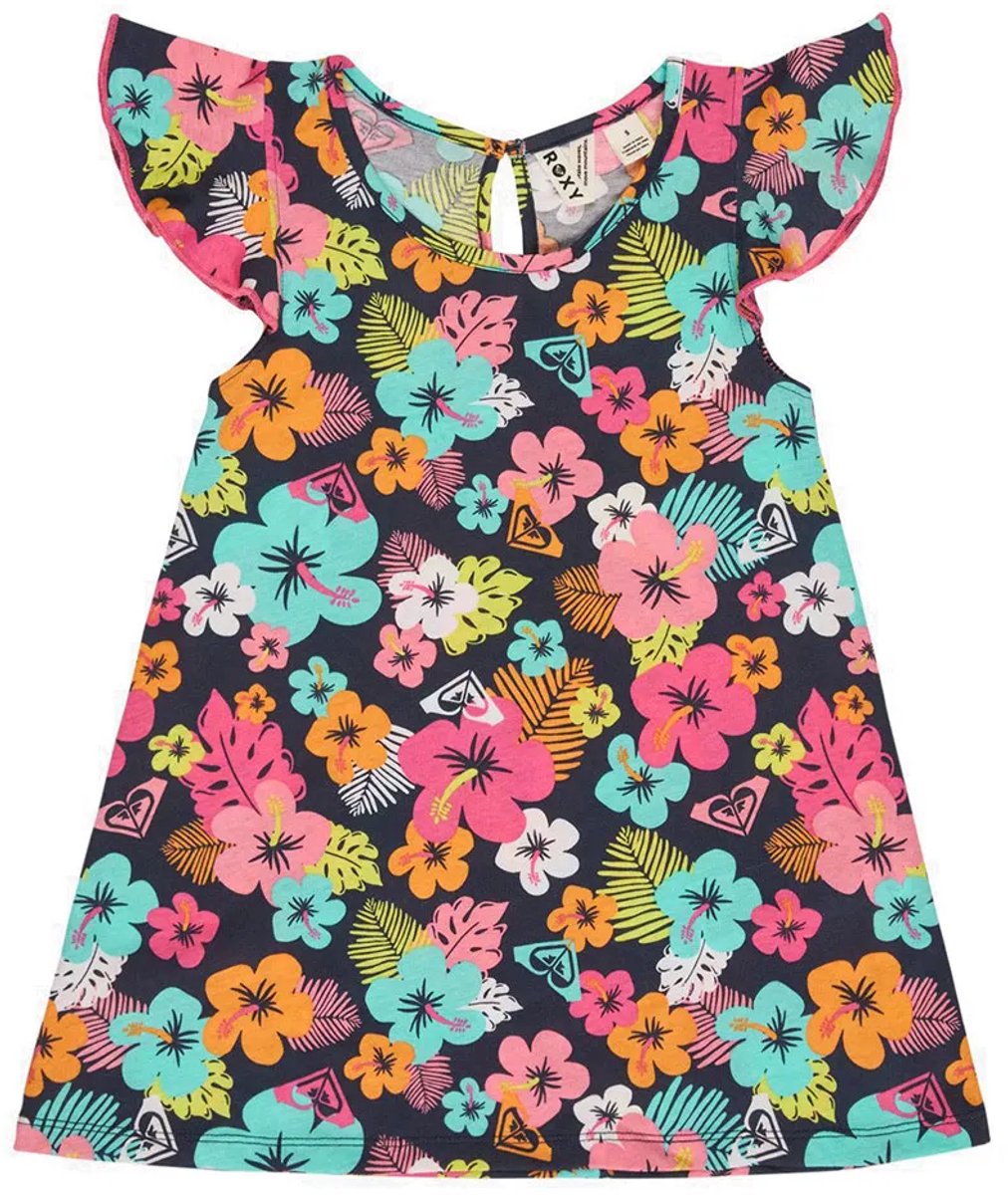 Roxy Flower Korte Mouw Jurk 2 Years Meisje Mood Indigo Morning Flowers Tw
