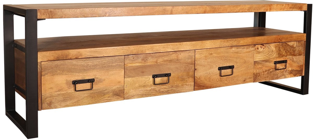 TV meubel industrieel mangohout Ilse 180cm tv kast duurzaam mango massief hout tv-meubel