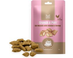 Mersjo Crunch & Purr - Kip En Garnalen Koekjes - 40g - Hoog Vleesgehalte - Met Kocimiętka