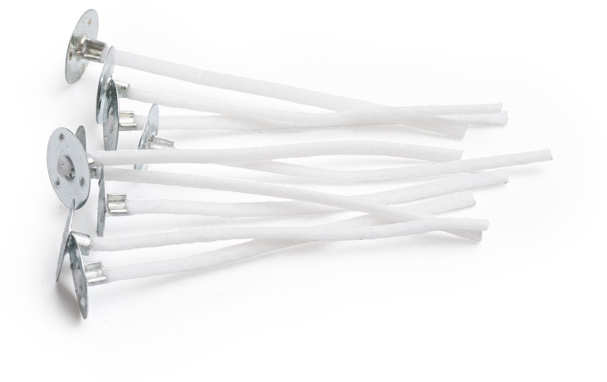 TopWosk - Katoenen Kaarsenlonten - 6 cm - Met Stabilisatieplaat - Geïmpregneerd