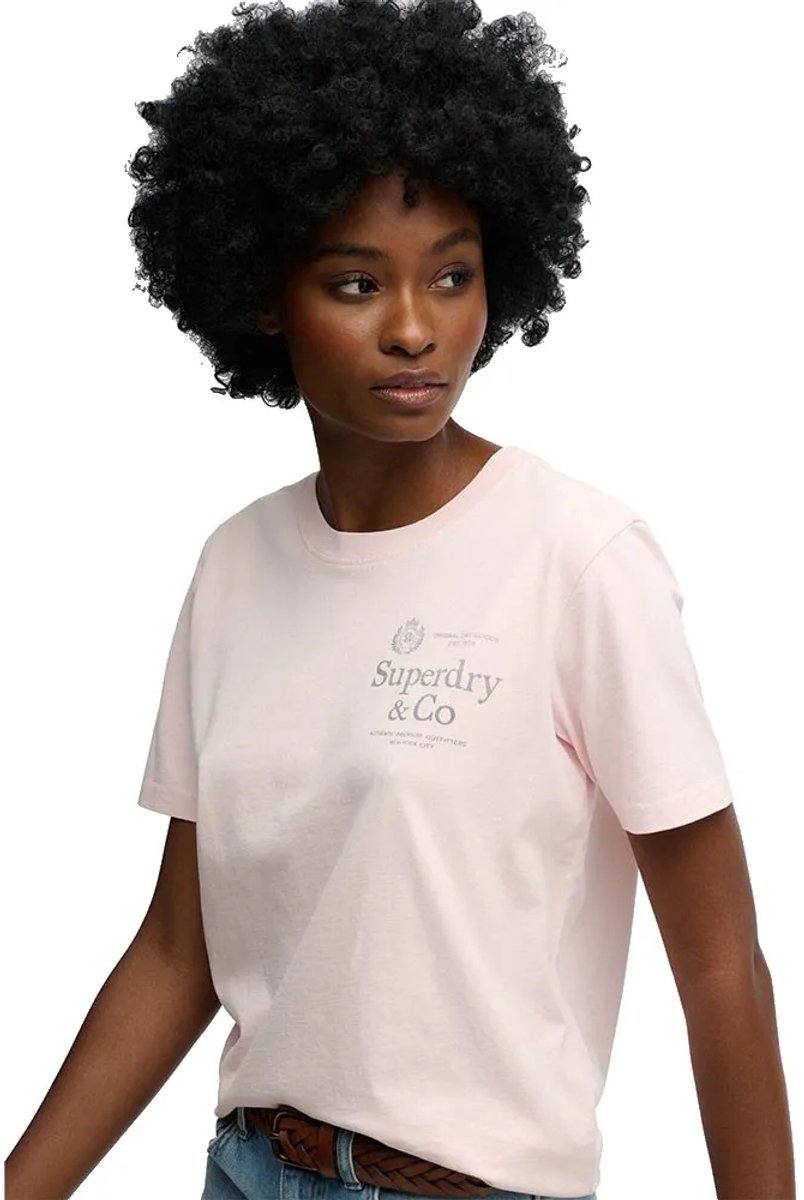 Superdry Luxe Casual Relaxed T-shirt Dames T-shirts Roze