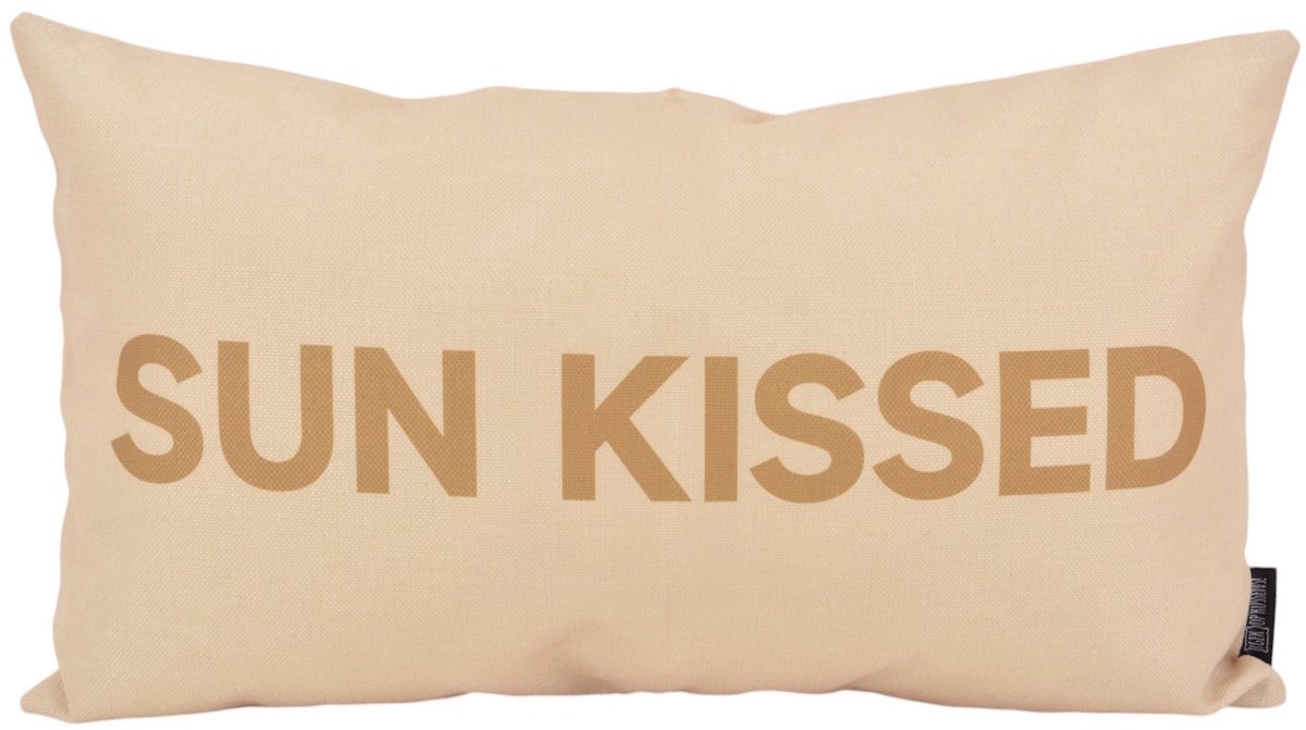 Gek op Kussens! Sierkussen Sun Kissed | 30 x 50 cm | Katoen/Linnen beige-cognac