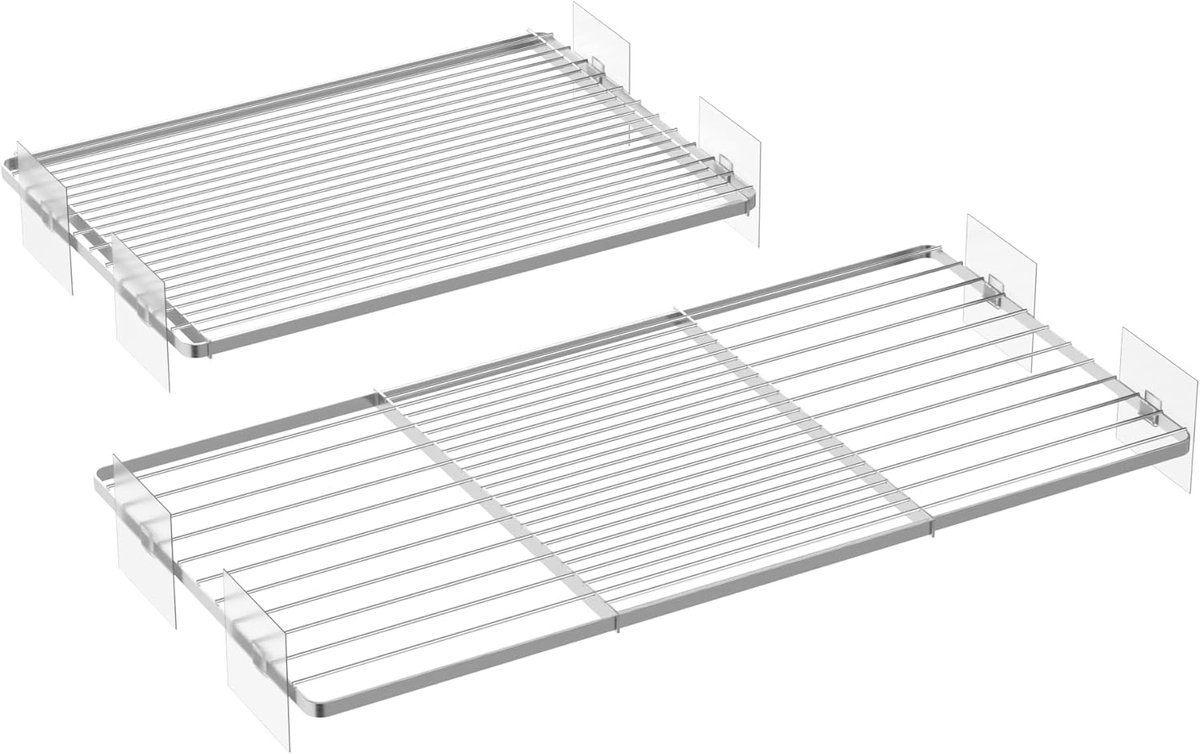 Kast Spanplanken - Opbergrek - Kast Indelen - Uitschuifbaar Ontwerp - 42-81 cm - Wit