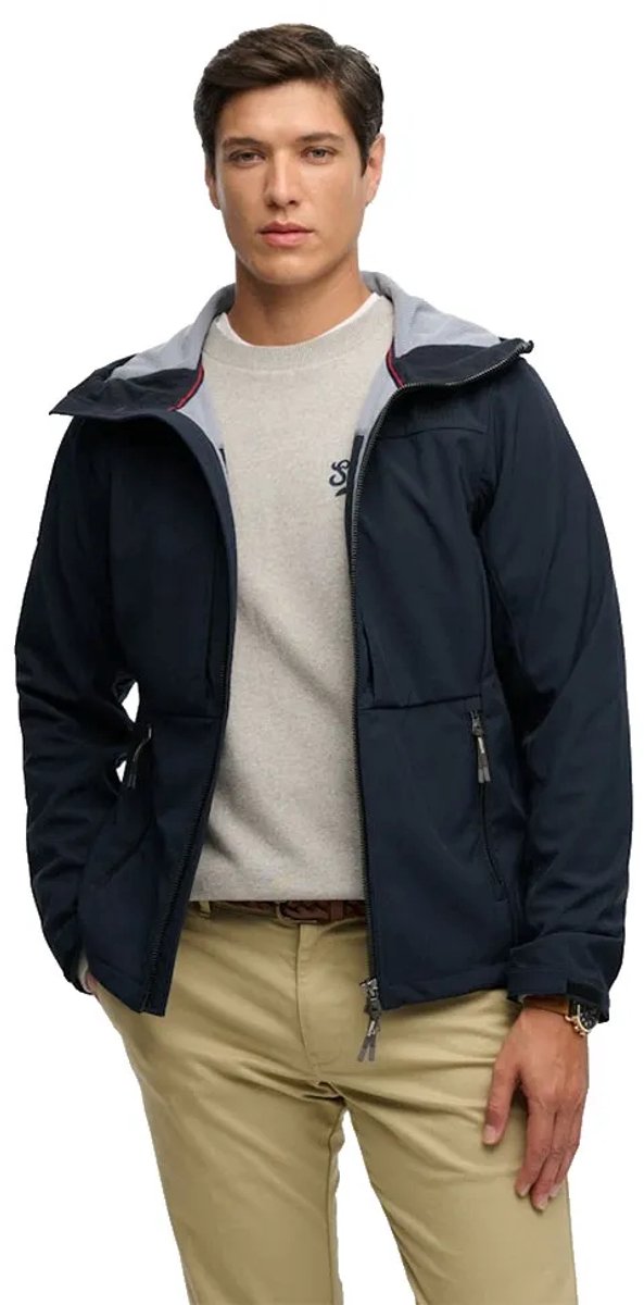 Superdry Jas Hooded Softshell Trekker Jkt M5012327a 98t Eclipse Mannen Marineblauw