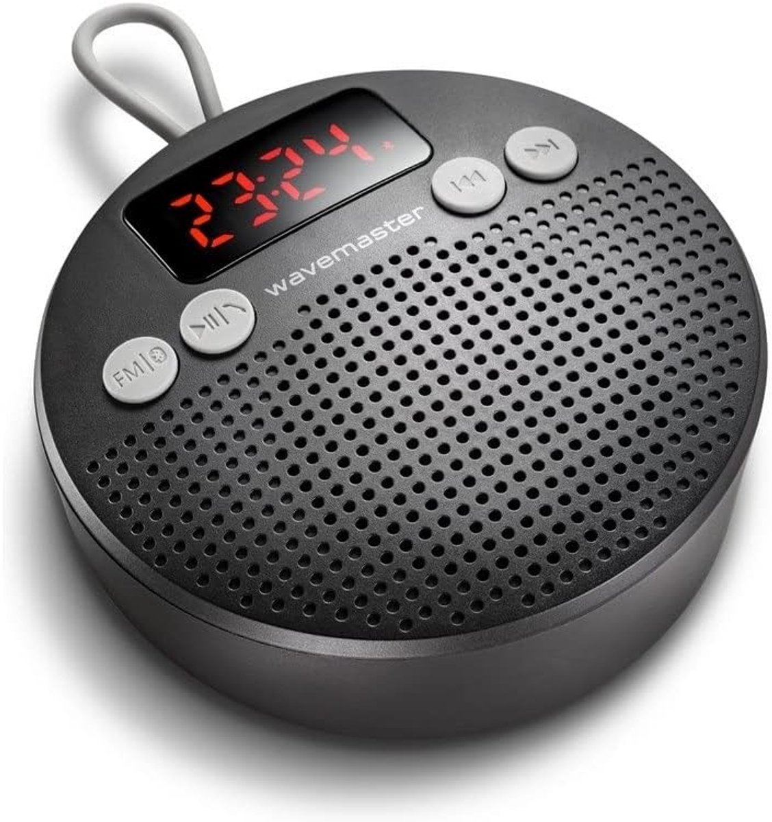 Draagbare luidspreker - Bluetooth speaker radio - Muziek onderweg - Spatwaterdicht 10 uur batterij - 10x10x3.6 cm - Antraciet grijs