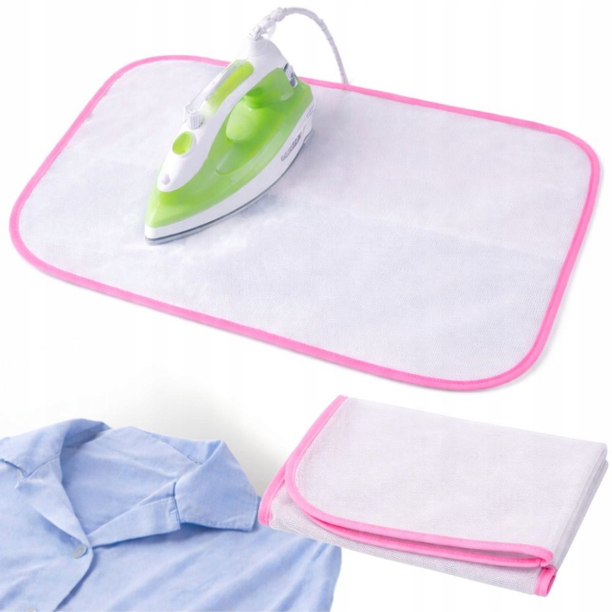 Strijkdoek Beschermend 50x30 cm – Hittebestendig Strijknet – Strijkbescherming voor Delicate Stoffen – Anti Glans & Anti Verbranding – Roze