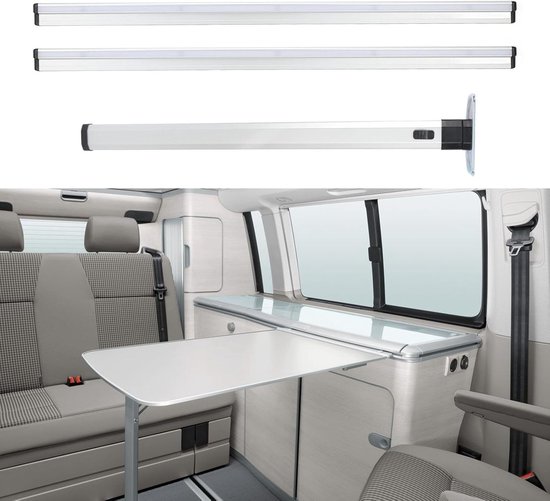 Opklapbare Tafelpoot - Schuifrail Tafel - RV Camper Jacht - Verstelbaar Aluminium - 15 x 119.8 x 81 cm - Grijs — afbeelding 5