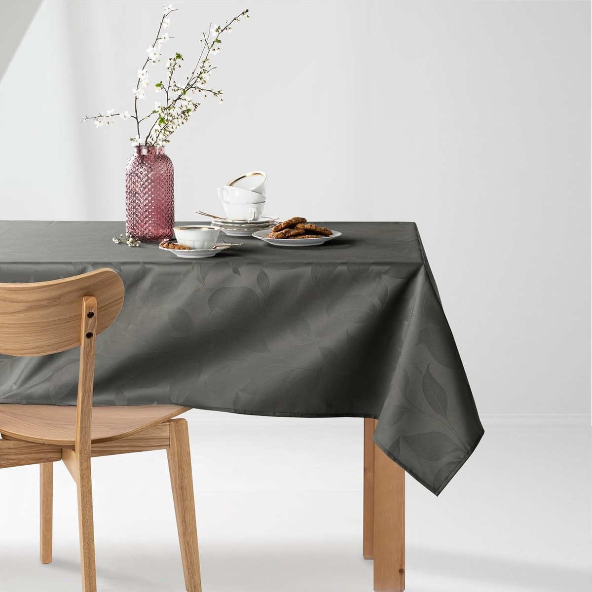 Ronde Tafelkleed 150x150 cm Grijs Waterafstotend Binnen en Buiten