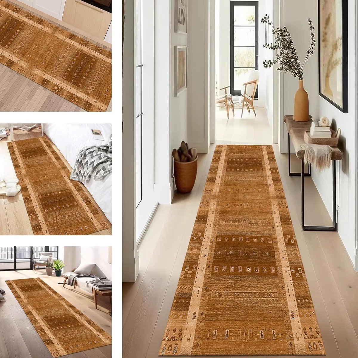 Antislip Wasbare Vloerkleed Loper Rechthoekig Voor Keuken en Hal Modern Korte Pool