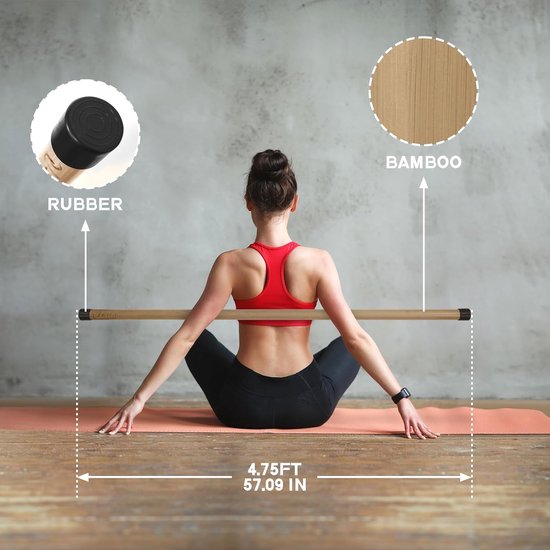 Natuurlijke Bamboe Yogastok 1,5 m voor Stretching en Flexibiliteit — afbeelding 3