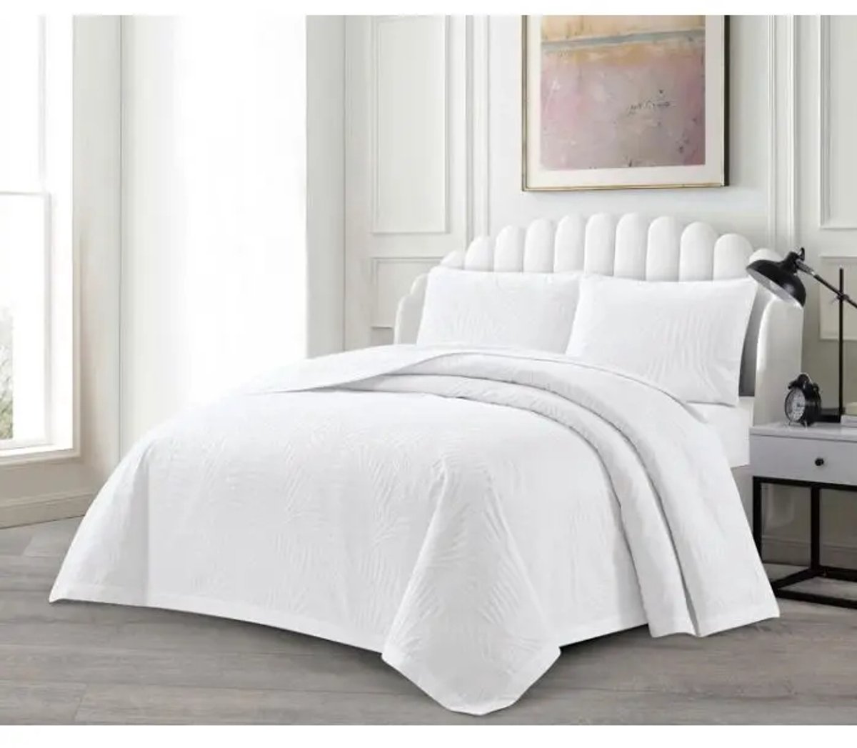 Lavella – bedsprei set – EZGI – 3-delig – katoen/microvezel – wit – 240x250 + 60x70