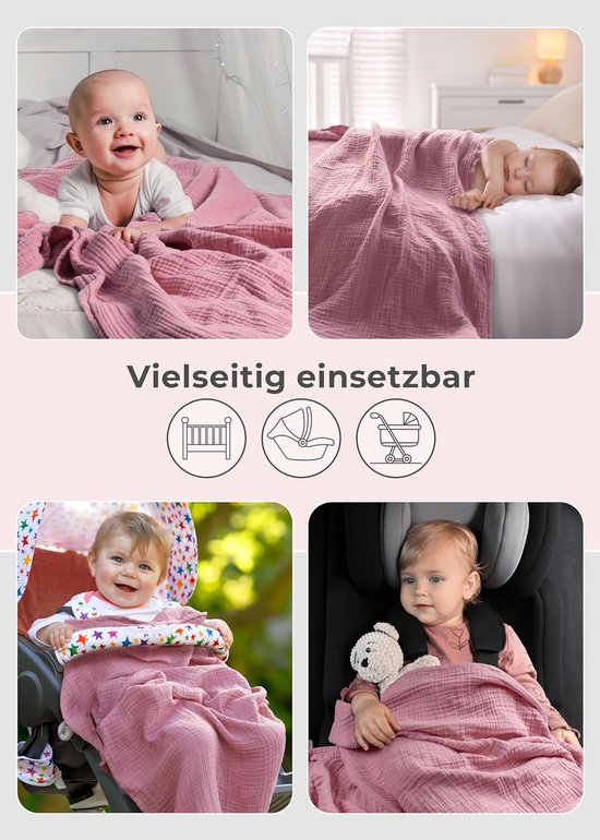 Grote 120x120 cm Hydrofiele Doek 4-Laags Katoen voor Baby - Ademend en Zacht — afbeelding 4