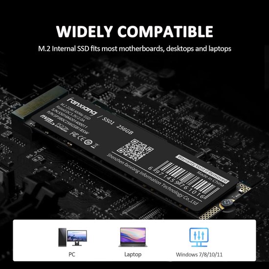 Interne SSD - Opslag Schijf - Snelle Data Overdracht - PCIe Gen3x4 Interface - M.2 2280 Formaat - 256GB van Merkloos — afbeelding 3