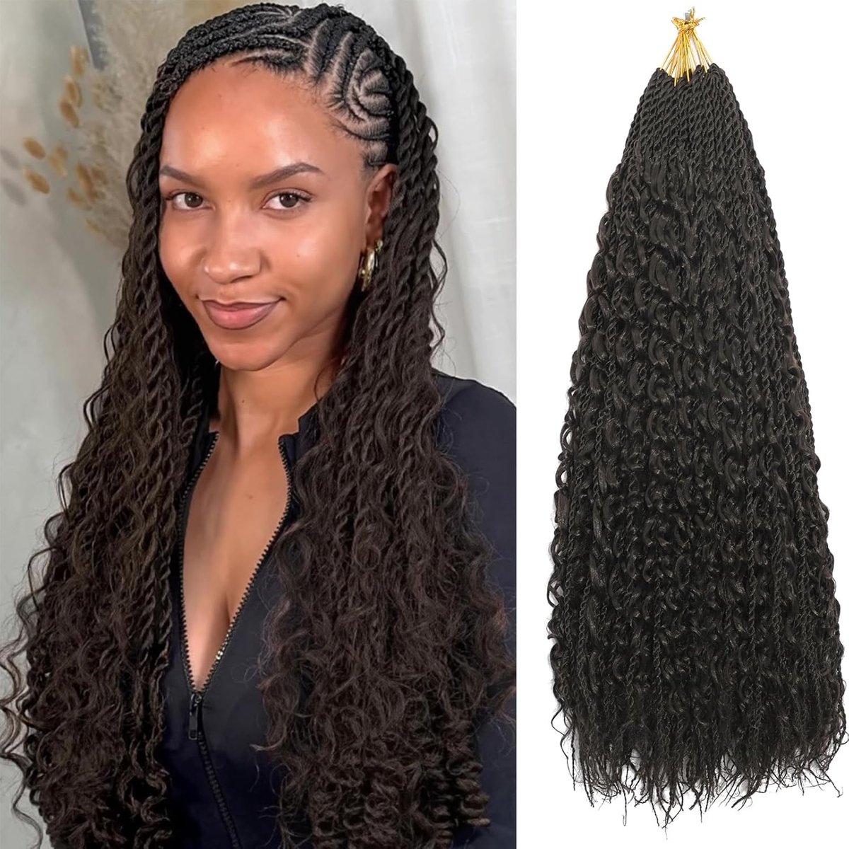 Boho Box Vlechten Crochethaar 24 Inch Lus Vooraf Gemaakt Watergolf Haarverlenging