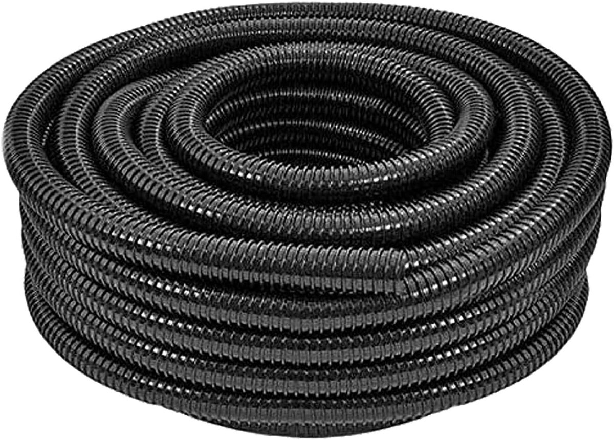 Verlengslang - Overloop slang - Waterafvoer - Flexibel gegolfd - 25mm 5 meter - Zwart
