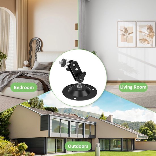 4x Universele 360° Verstelbare Camerabevestiging voor Binnen en Buiten - Robuuste Wandhouder — afbeelding 2