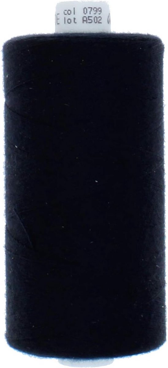 Set Naaigaren 1000m Polyester - Dikte 30, 50, 80, 120 - Zwart