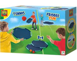 SES - Tennis en Frisbee fun - 2 in 1 - twee extra grote tennis frisbees - compact mee te nemen - met 2 splash water ballen