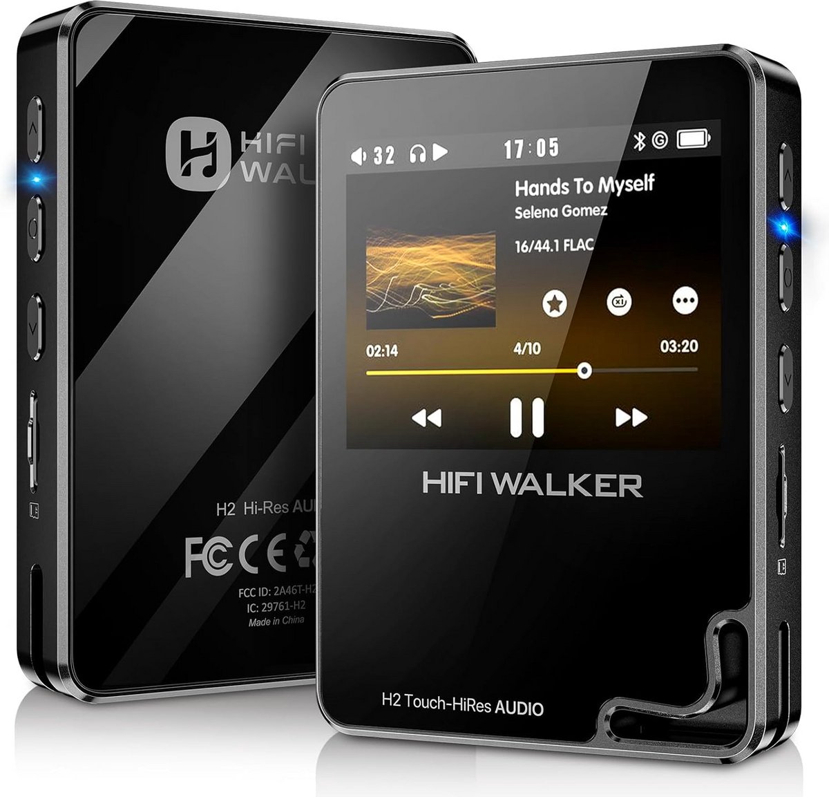 Lossless Hifi MP3 Speler met Bluetooth, 2.4" Touchscreen en 64GB Geheugen