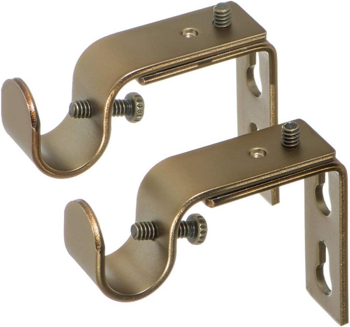 Korte gordijnroedebeugels voor wandmontage - Set van 2 - Warm Goud