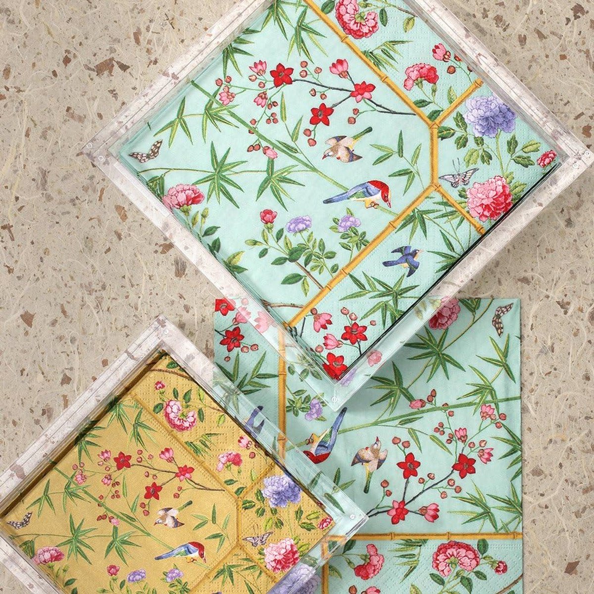Servetten Chinese Papiervisie Crème Wandbekleding