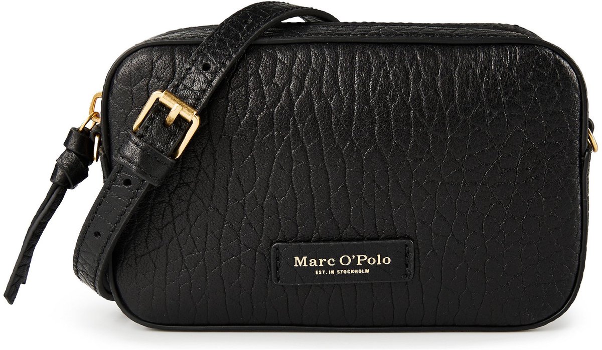 Marc O'Polo Leren schoudertas Liana Crossbody Bag Black zwart