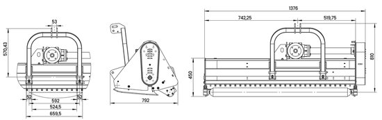 Klepelmaaier vast 122 cm met achterklep en aftakas voor zwaar gebruik Torros KP8122 — afbeelding 2