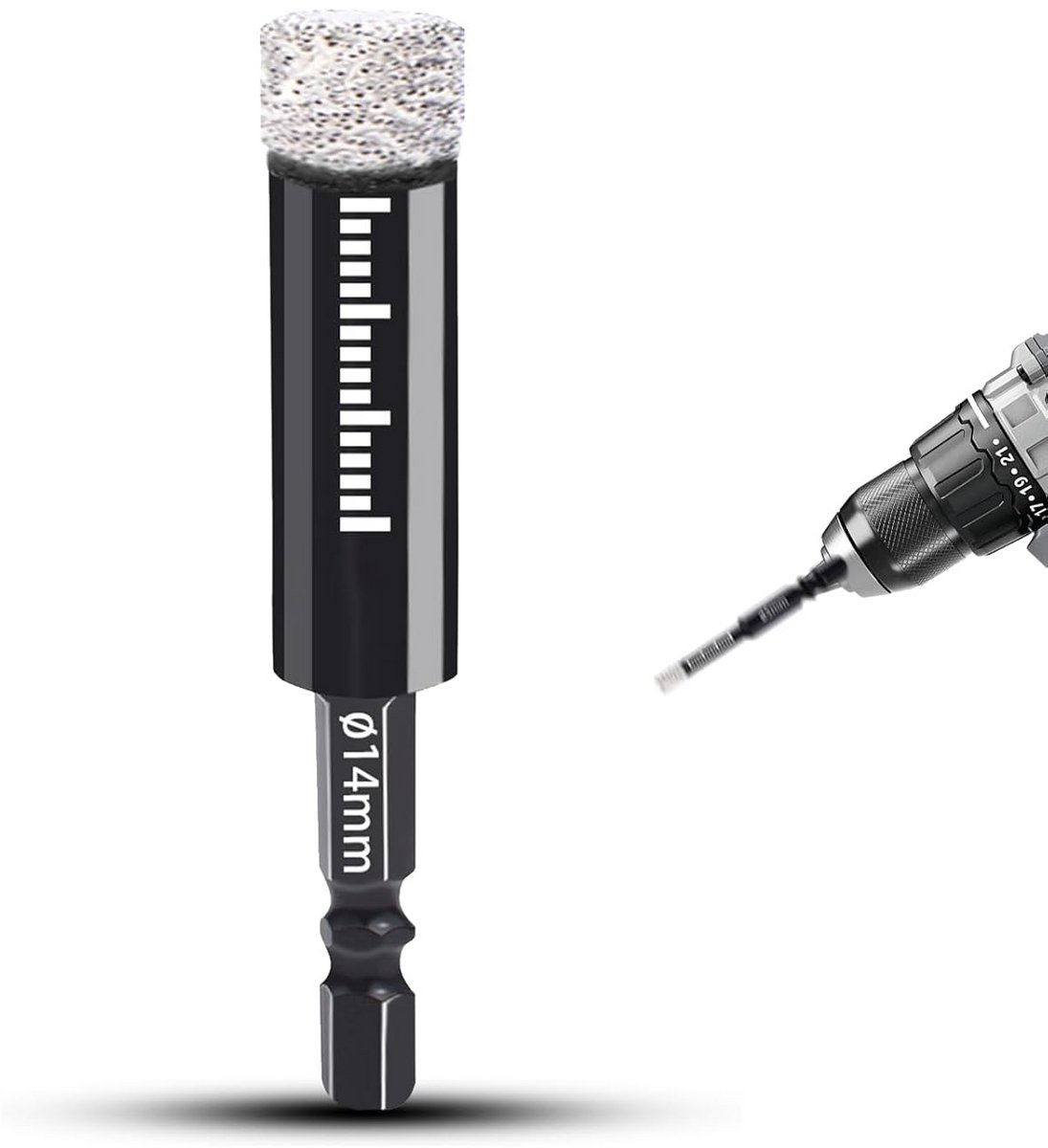 Diamantboor 14mm voor Tegels, Glas en Graniet - Zeskantige Schacht