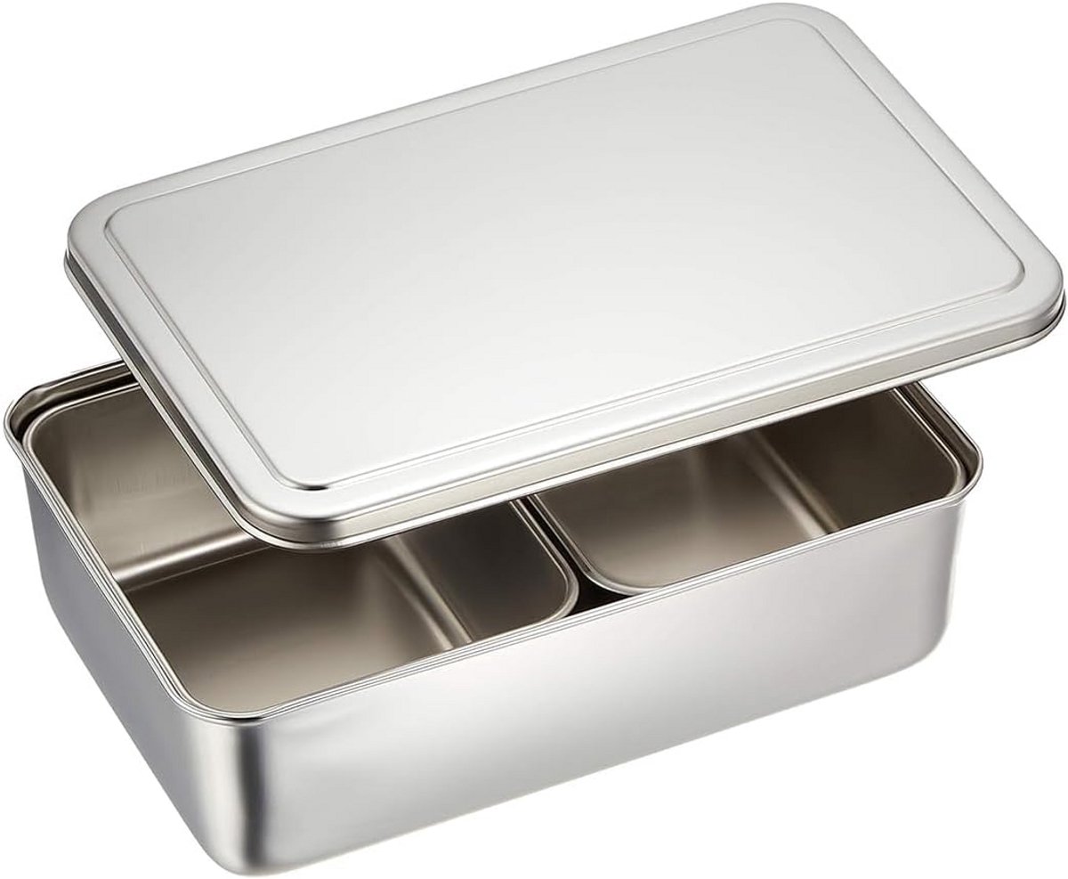 Set van 2 RVS Kruidenpotjes met Deksel - Medium