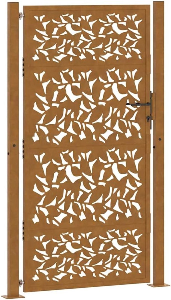 Stalen Tuinpoort met Bladmotief Weerbestendig 105x180cm