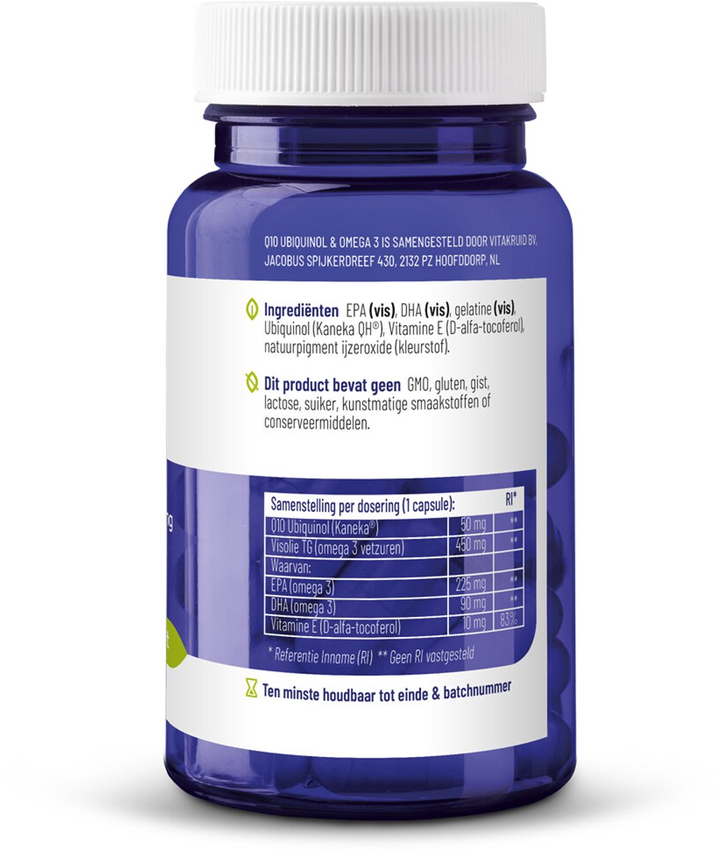 Vitakruid Q10 Ubiquinol 50 mg & Omega-3 450 TG - 2 x 60 capsules - Voordeelverpakking