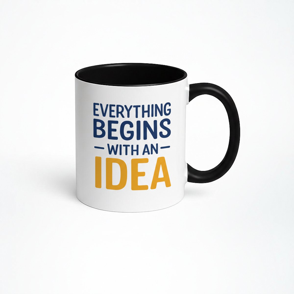 Everything Begins With An Idea" Mok - Koffiemok Met Inspirerende Tekst
