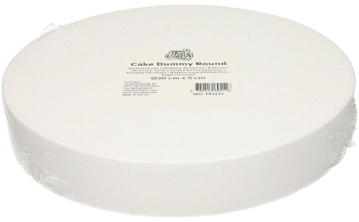 FunCakes Taart Dummy - Piepschuim Blok - Rond - Ø30 cm x 5 cm