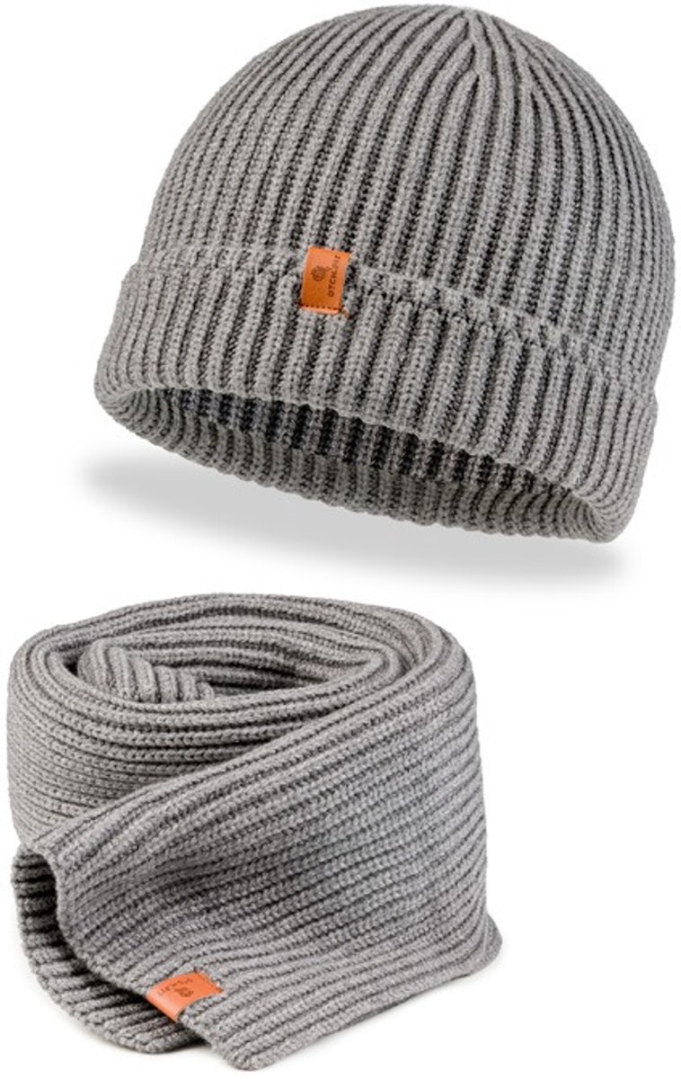 DTCH.FIT Beanie & Scarf Set German Grey - One Size
