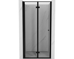 Mexen Mist-F opvouwbare douchedeur links 75 , zwart frame, zwart - 8A6-075-000-70-70-L