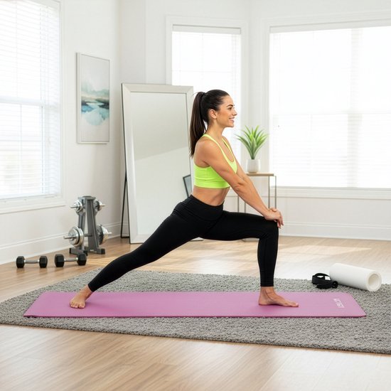 Actiget® Yogamat - Extra Dik - Inclusief Draagriem - 183 x 61 x 1 CM - Roze van Actiget — afbeelding 3