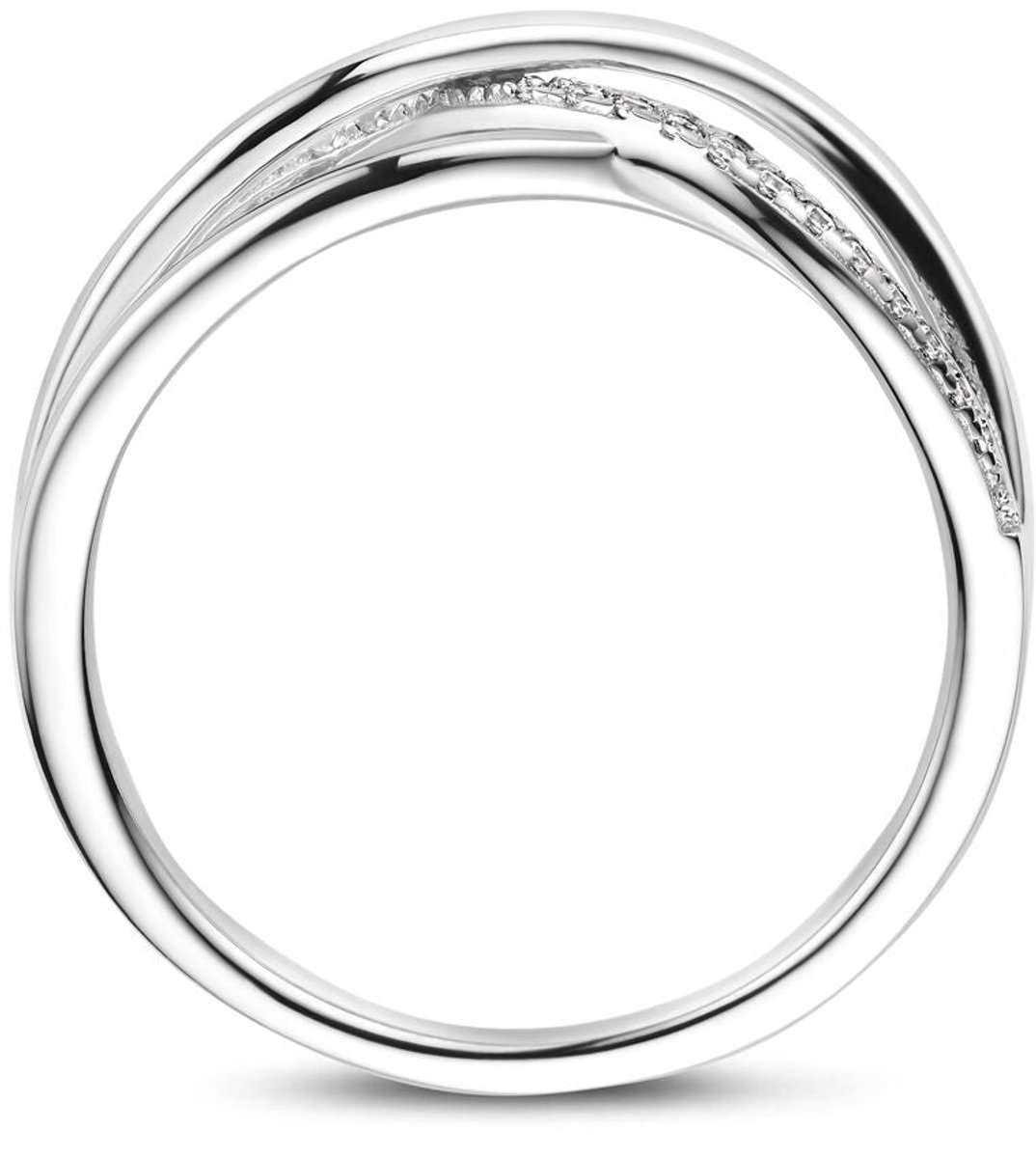 Zilveren Gerhodineerde Ring met Zirkonia 1342202 – 925 Zilver