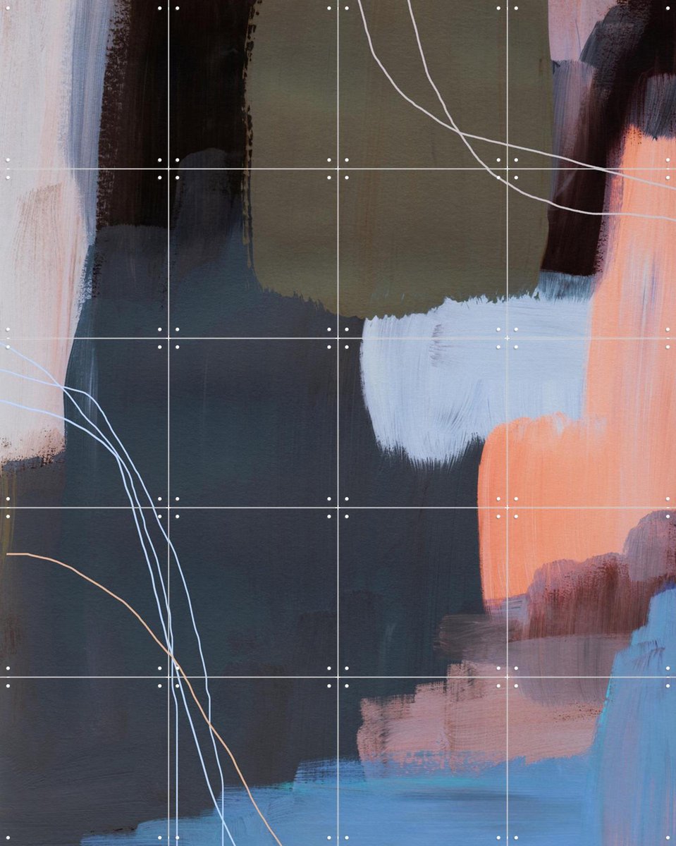 IXXI Abstract Brush Strokes 116X, Mareike Böhmer - 80 x 100 cm - Gratis ophangtool - Grote wanddecoratie en posters - Grafisch Ontwerp, Kwaststreken
