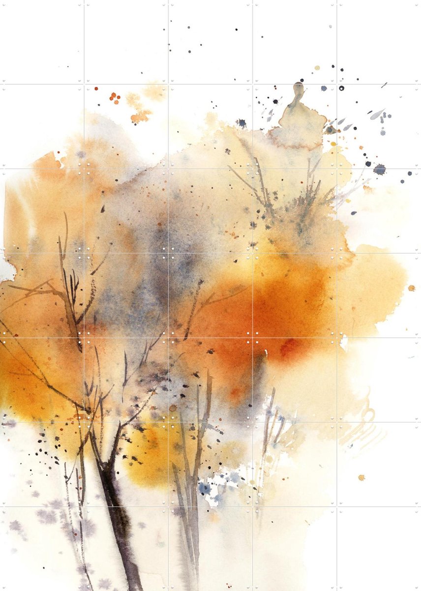 IXXI Autumn, Canot Stop Painting - 100 x 140 cm - Gratis ophangtool - Grote wanddecoratie en posters - Abstract, Aquarel, Impressionisme, Slaapkamer