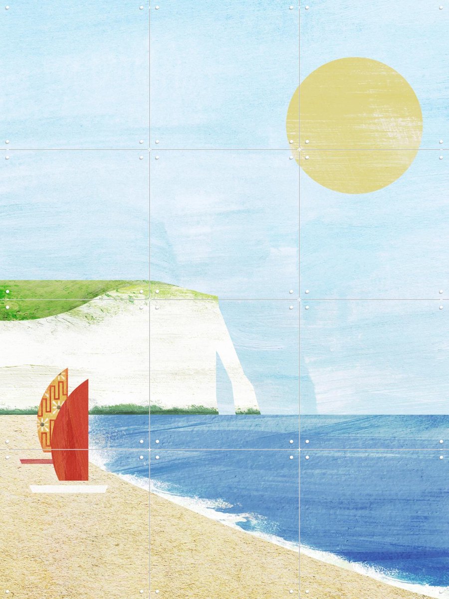 IXXI White Cliffs, Henry Rivers - 60 x 80 cm - Gratis ophangtool - Grote wanddecoratie en posters - Geometrische Kunst, Kleurrijk, Illustraties