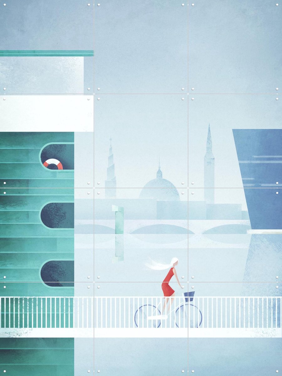 IXXI Copenhagen, Henry Rivers - 60 x 80 cm - Gratis ophangtool - Grote wanddecoratie en posters - Digitale Kunst, Illustraties, Geometrische Kunst