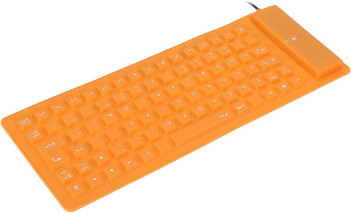 Siliconen toetsenbord USB bedraad waterdicht opvouwbaar draagbaar stofdicht - Oranje.