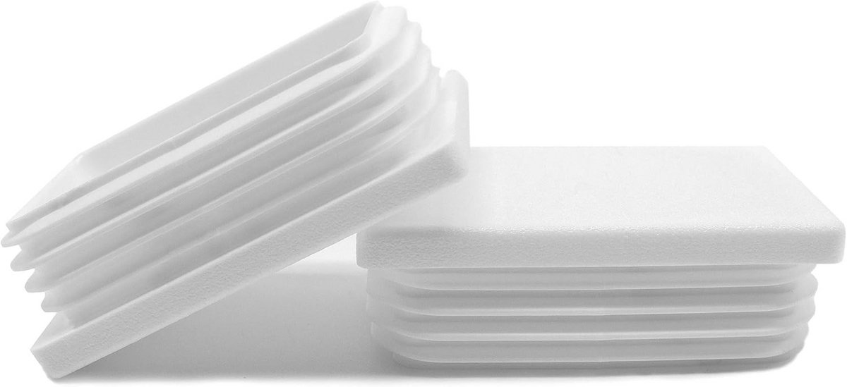 21 Stuks Witte Rechthoekige Buisdoppen voor 40x30 mm Buizen - Kwalitatieve Kunststof Eindstoppen