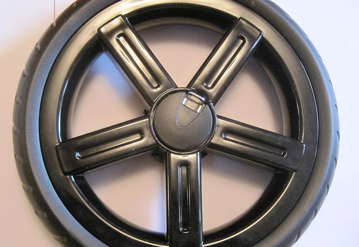 Vervangend Voorwiel Zwart 5 Spaken voor Duet/Triplette Kinderwagen (Vanaf 2008)