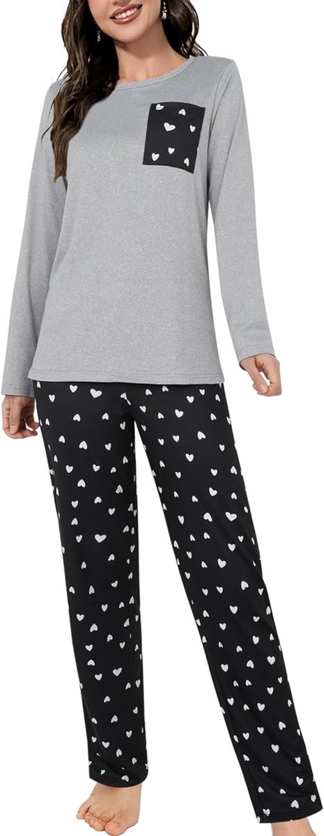 Dames Pyjama Set Lange Mouw en Wijde Pijpen - Comfortabele Nachtkleding