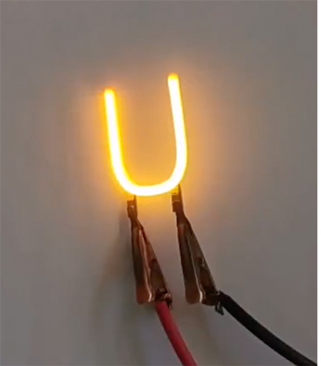 -U- COB LED 3V Filament Letter Geel 3 x 3 cm FPC 2200K 1W Warm-wit