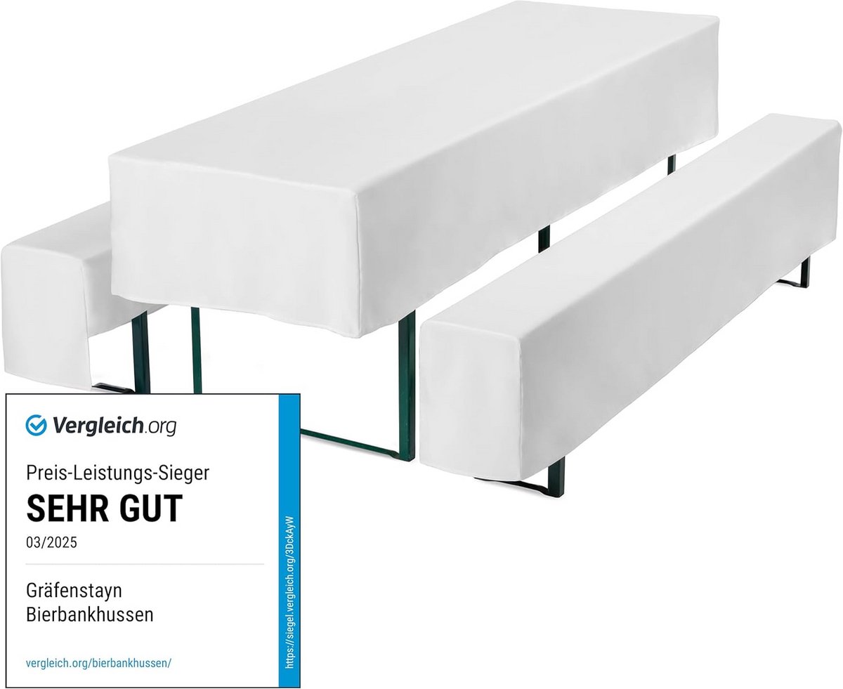 3-delige biertafelhoes set voor biertent tafelwit 220x70cm