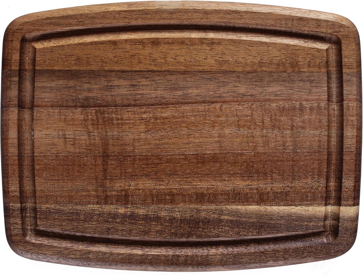 Acacia Houten Serveerplank en Snijplank met Sapgoot - 20,3 cm